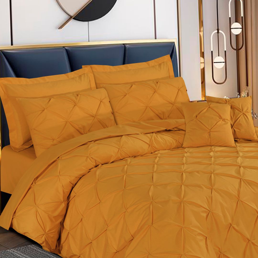 Pin Tuck Quilt Cover Set Mustard - 40183 RFS - Lotus
