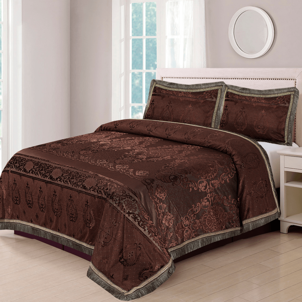 Pure Palachi Bed Sheet Dark Brown King - 10787 - Lotus