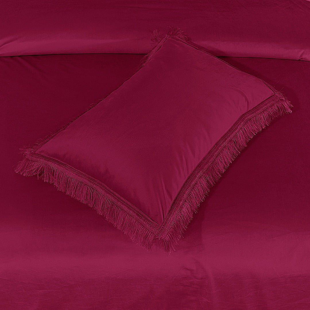 Royal Velvet Bed Sheet Set - Burgundy, King Size, 5 Pc, Limited Stock - Lotus