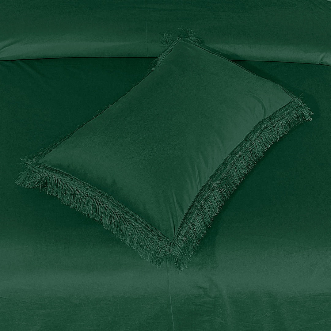 Royal Velvet Bed Sheet Set - Forest Green, King Size, 5 Pc, Limited Stock - Lotus