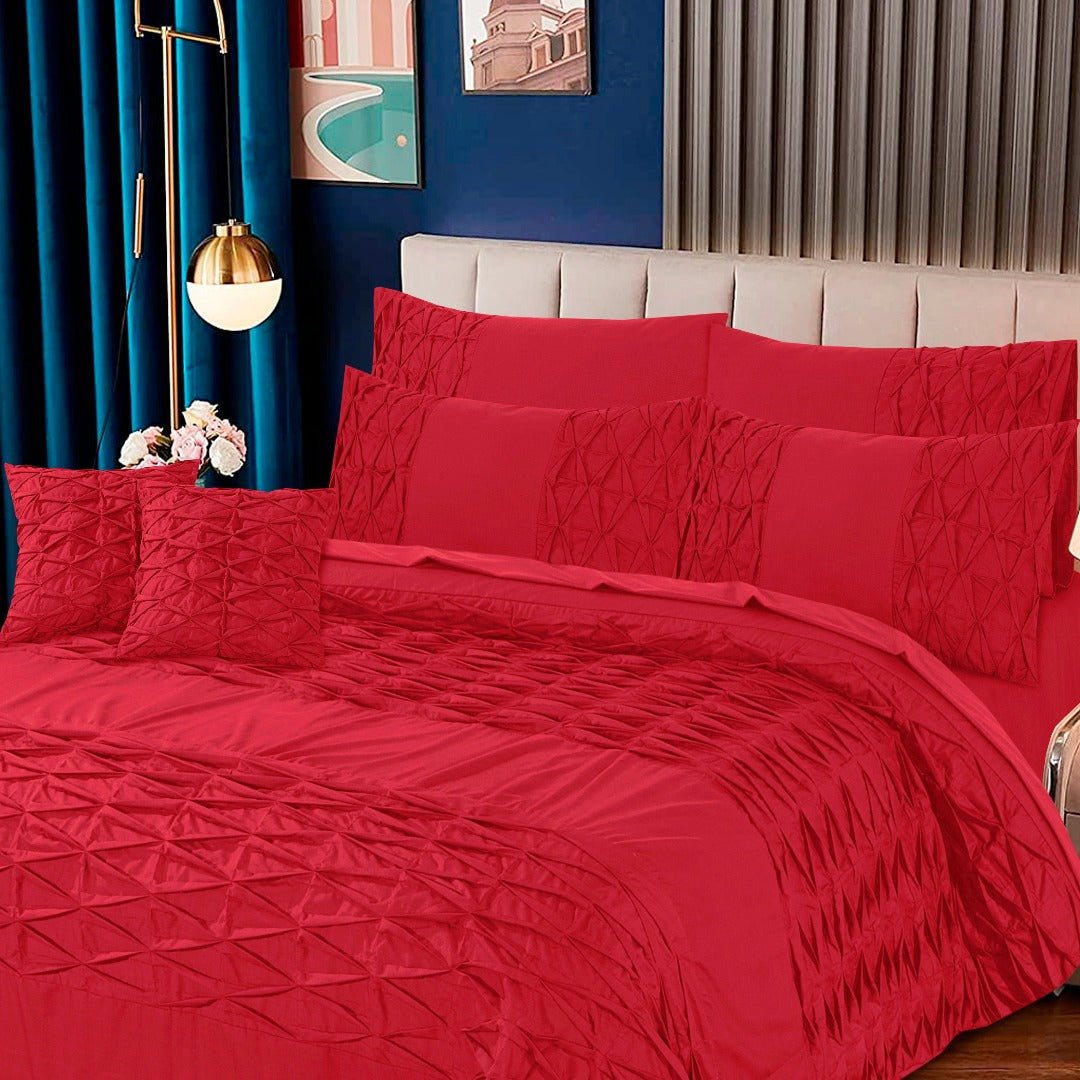 Zigzag Pleated Duvet Cover 8 Pcs Set Tamato - 40133 RFS - Lotus